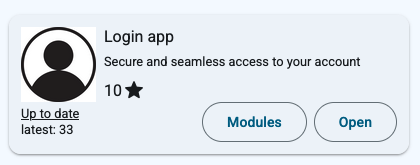 Login app in the app store