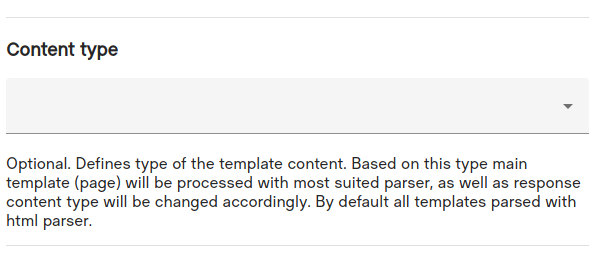 Content type setting in template