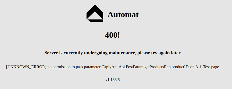 Parameter whitelist error